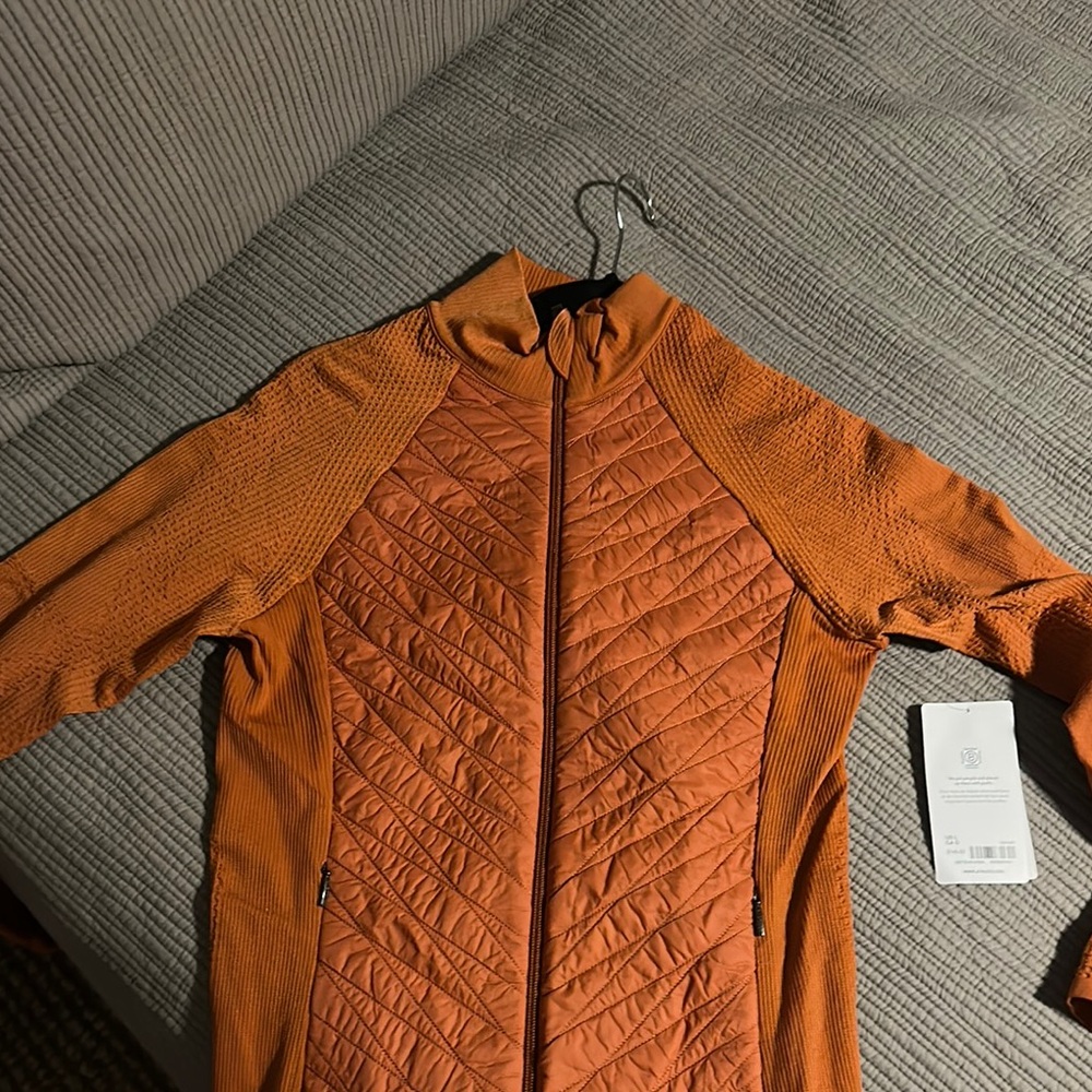 Athleta Orange Quilted Puffer Jacket